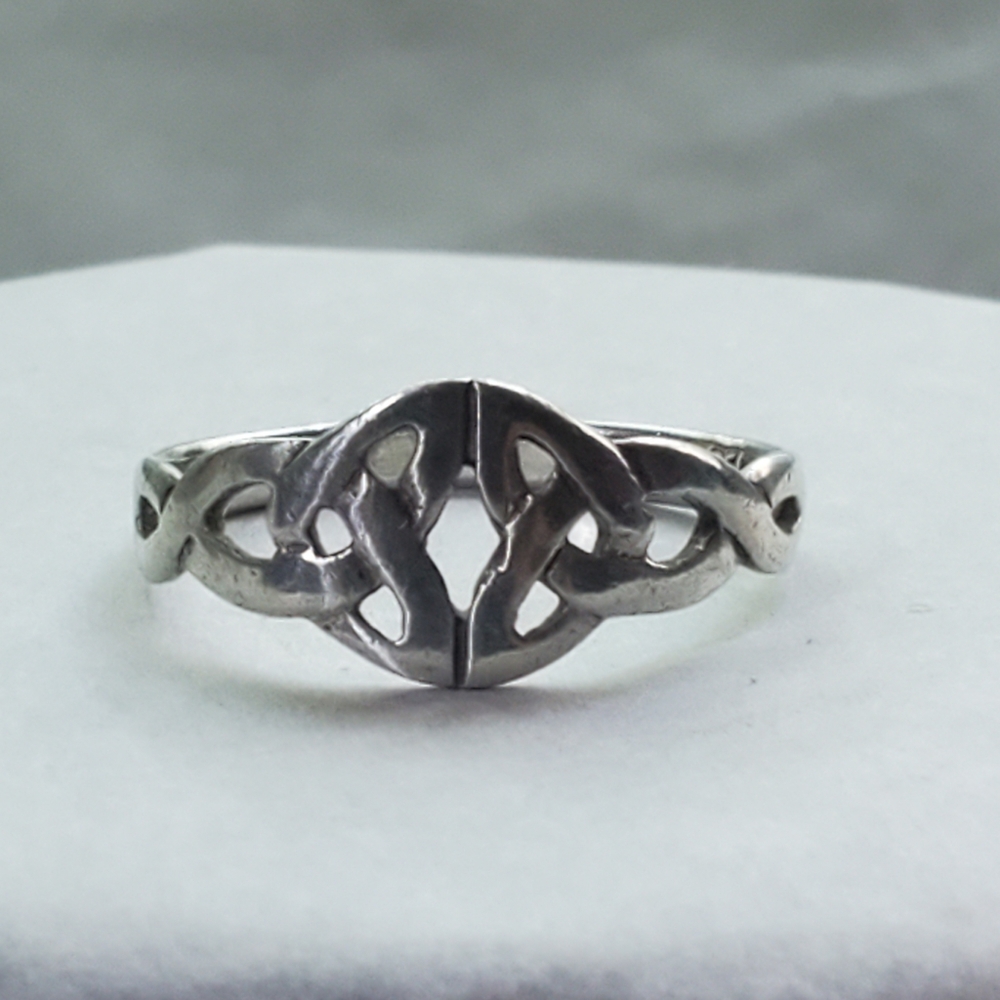 925 Sterling Silver Double Celtic Trinity Knot Ri… - image 2